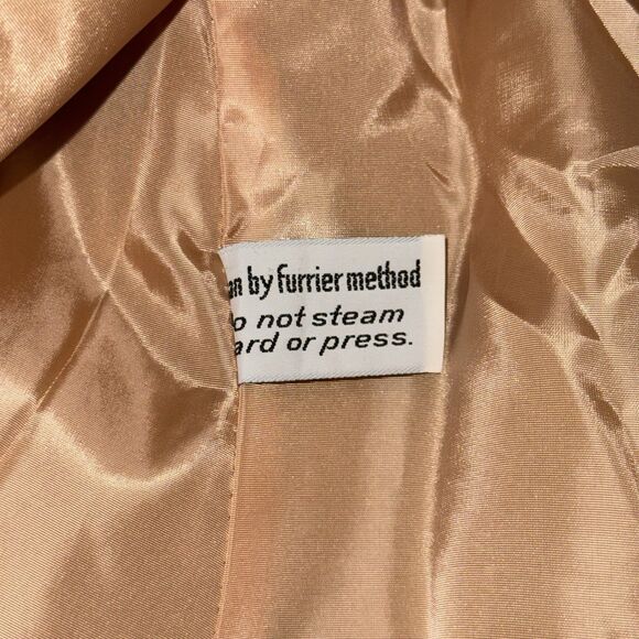 Vintage 70s Rabbit Fur Bomber Jacket Plush Satin Lined Neutral Women’s M Men’s S - Picture 5 of 6